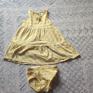 Hanna Andersson Yellow Striped Kids Casual Dress